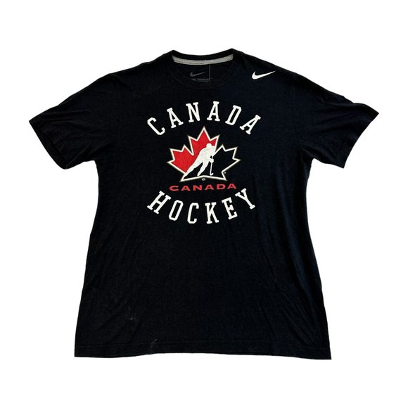 Nike Other - Nike Black Short Sleeved Canada Hockey Printed T-shirt For Mens Size L